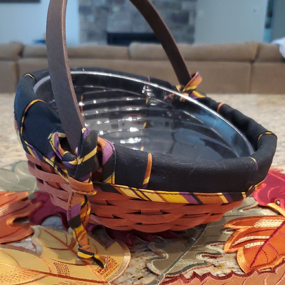 Longaberger Small Autumn Treats Basket Liner & Protector Set